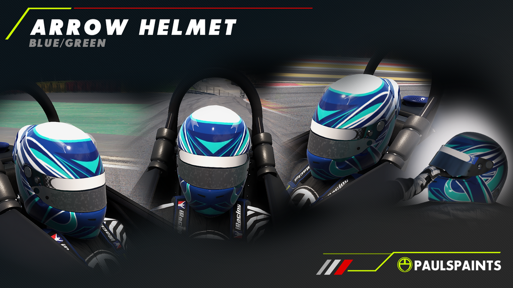 Arrow Helmet - Blue/Green