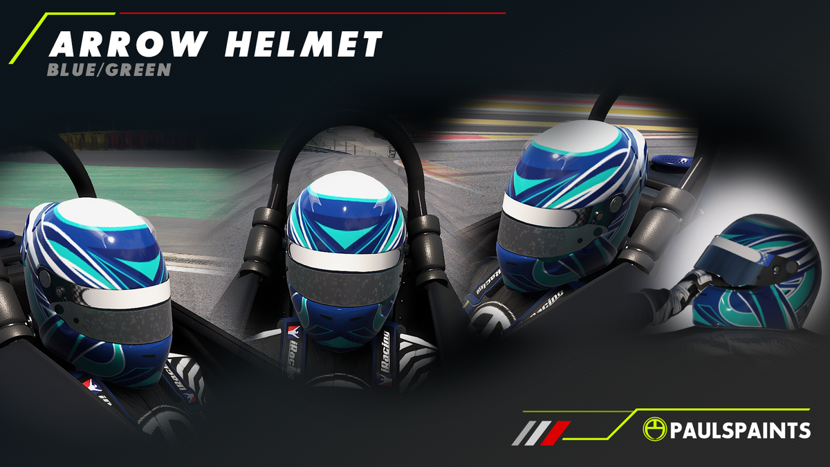 Arrow Helmet - Blue/Green