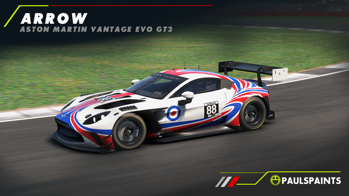 Arrow - Aston Martin Vantage EVO GT3 - Red, White & Blue