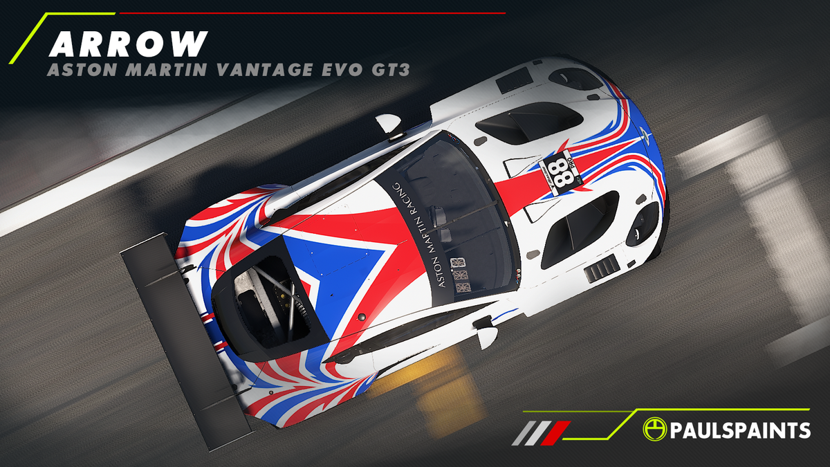 Arrow - Aston Martin Vantage EVO GT3 - Red, White & Blue