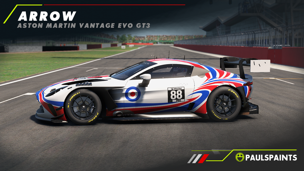 Arrow - Aston Martin Vantage EVO GT3 - Red, White & Blue