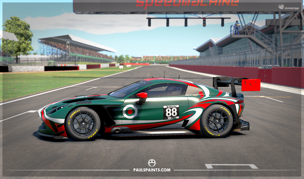 Arrow - Aston Martin Vantage EVO GT3 - British Racing Green, white and red