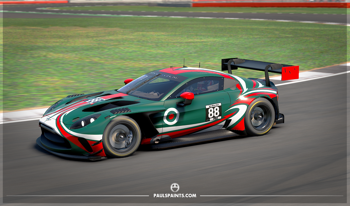 Arrow - Aston Martin Vantage EVO GT3 - British Racing Green, white and red